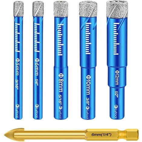 Diamantbohrer für Fliesen und Keramik, 5–12 mm, Metallbohrer für Keramik, Glas, Granit, Marmor – KZQ