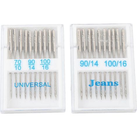 Aiguilles de machine à coudre, tailles 10, 14, 16 et 90, assortiment d'accessoires de rechange pour travaux manuels et articles de loisirs créatifs.