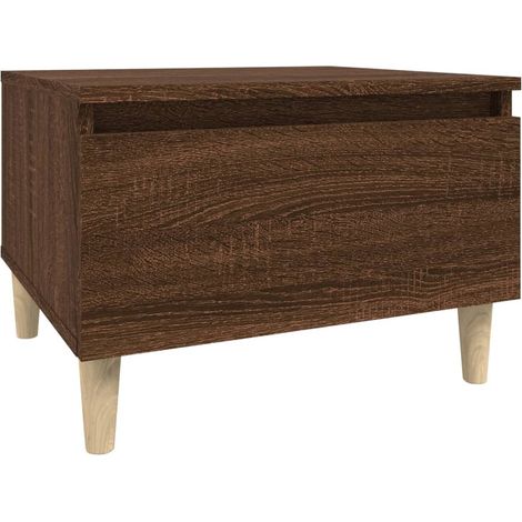 Table d'appoint table basse avec tiroir 50 x 46 x 35 cm en bois d'ingénierie marron DEC032406