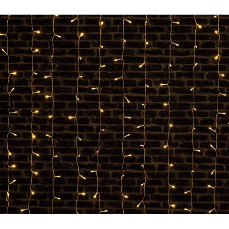 Rideau lumineux L 3 m 600 LED Blanc chaud 30 Tombées 8 jeux de lumière - Feeric Christmas