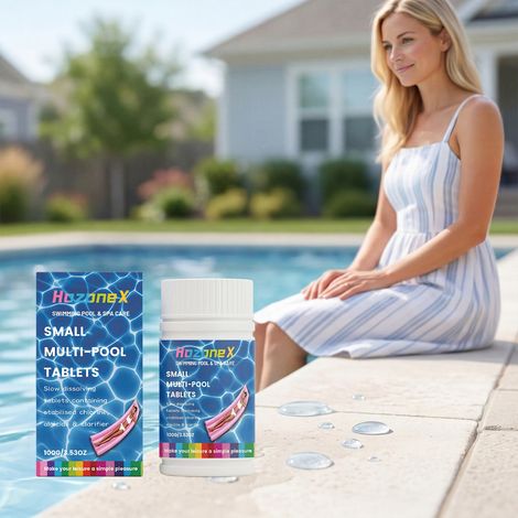 Slow-release tablets for small multi-purpose pools, water quality care, clearing, suitable for hot tubs and small swimming pools -- 100g -- BIEMMEDUE (1/5)