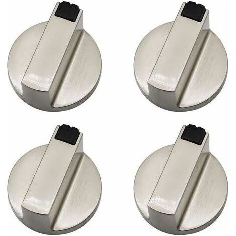 Bouton Cuisinière à Gaz - Lot de 4 Boutons de Commande en Métal 6 mm pour Four et Cuisinière (1/5)