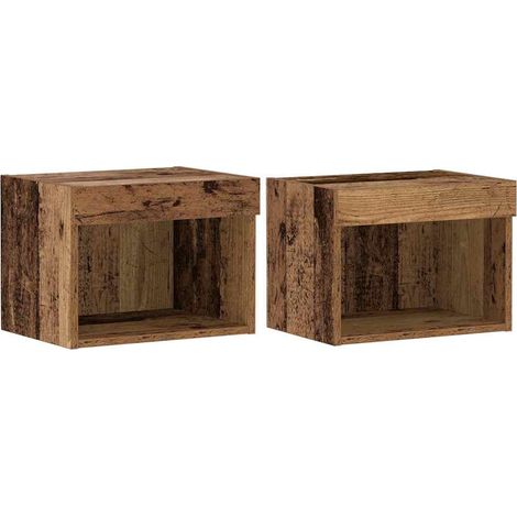 Maison Exclusive - Ensemble meuble TV avec LED 2 pcs Bois ancien 40 x 30 x 30 cm