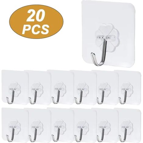 Wandhaken, selbstklebend, transparentes Design, 20Pcs Haken (1/2)