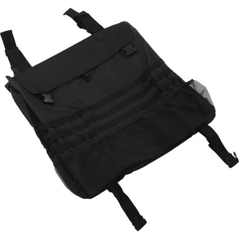 Sac poubelle pour roue de secours grande capacité en tissu Oxford résistant à l'usure avec boucles de réglage, sac de rangement robuste pour voiture, usage extérieur, noir (1/5)