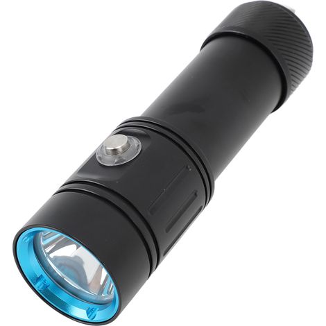 Lampe torche de plongée 5000 lm, 4 modes, étanche IPX8, submersible, lumière blanche, lampe torche LED pour la plongée et le snorkeling. (1/5)