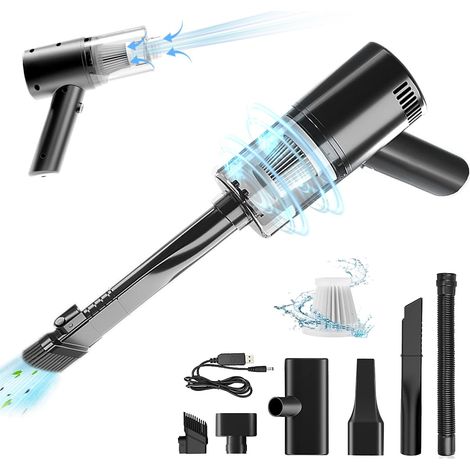 Aspirateur à main, puissance d'aspiration de 15 000 Pa, aspirateur portable, aspirateur de voiture à charge rapide USB, idéal pour le canapé, le lit, la maison et le bureau. (1/5)