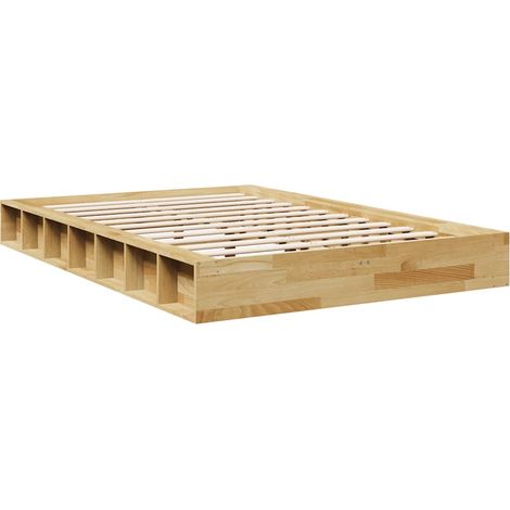 vidaXL Struttura Letto Senza Materasso 120x190 cm in Legno di Rovere (1/4)