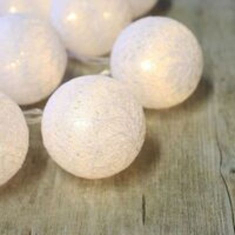 Guirnalda de luces con bolas de algodón blancas - White-Fei Yu (1/5)
