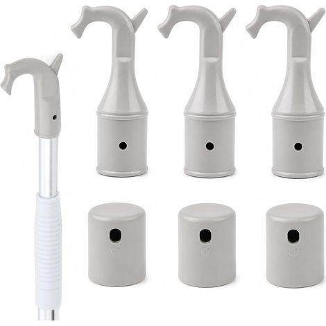 3 PCS Crochets pour Fenêtres de Toit avec Base Antidérapante 25 mm, Crochets de Rechange pour Barre d’Ouverture Fenêtre Grenier Escalier Trappe Rideau, Accessoires Gris Durable (1/5)