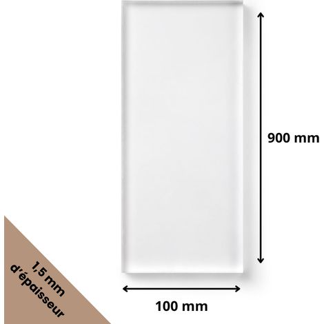 Plaque verre acrylique transparent 1,5 mm - 10 x 90 cm (100 x 900 mm) - Verre synthétique - Plaque PMMA XT - Plexiglass