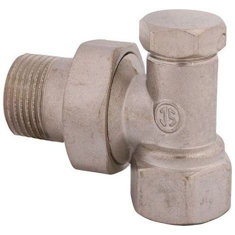 JS HEIZKOERPERVERSCHRAUBUNG MUFFE ECKFORM, DN15, 1/2", VERNICKELT