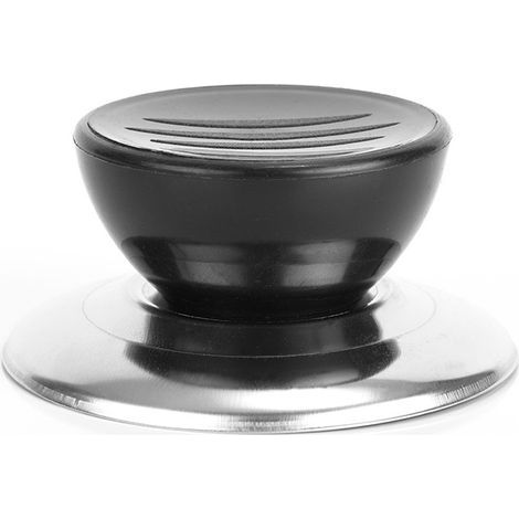 Bouton de casserole, noir, 1 pièce Bouton de couvercle de casserole Poignée de couvercle de casserole Capuchon en acier inoxydable (1/5)