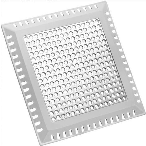 Grille de siphon de sol carrée (12,5 cm) avec filtre anti-cheveux, en acier inoxydable et silicone. (1/5)