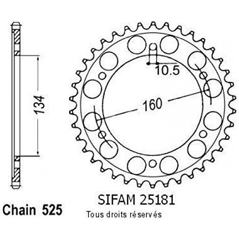 COURONNE HONDA CBR 600 RR 03- DIVERS 25181CZ43