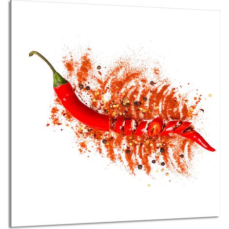 GLASPLATTE FÜR KÜCHE 60x65 Chili