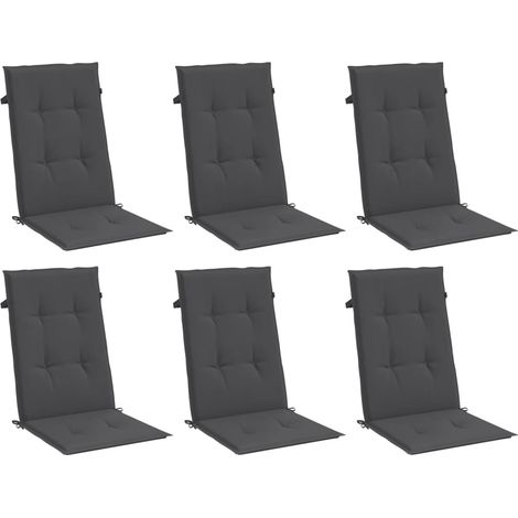 vidaXL Cuscini Sedia Schiena Alta 6 Antracite Mélange 120x50x4