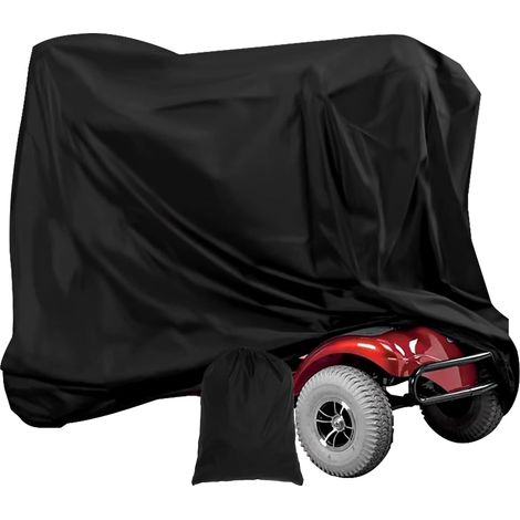 Housse de protection imperméable pour scooter de mobilité 190D ultra-résistante avec sac de rangement, anti-poussière, anti-pluie, anti-neige et anti-UV, avec cordon élastique au bas (140 x 66 x 91 cm (1/5)