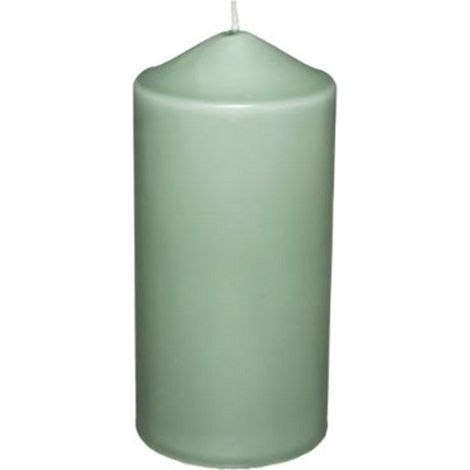 Bougie Cylindrique Déco "Hugo" 14cm Vert Eucalyptus (1/2)