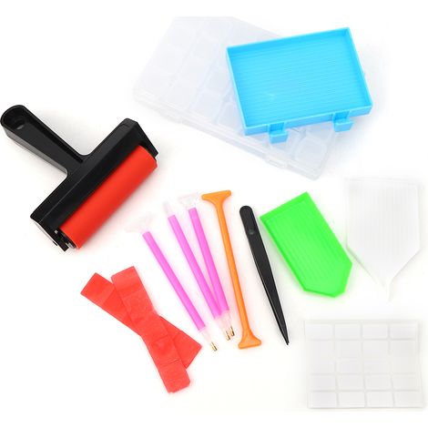 Kit de peinture avec perceuse, 22 pièces, accessoires de bricolage, rouleau et boîte de rangement pour adultes et enfants (1/5)