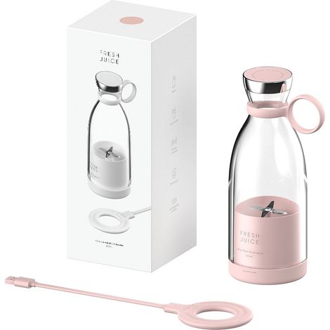 Mixeur portable électrique, blender personnel compact pour smoothies et jus rose (1/4)