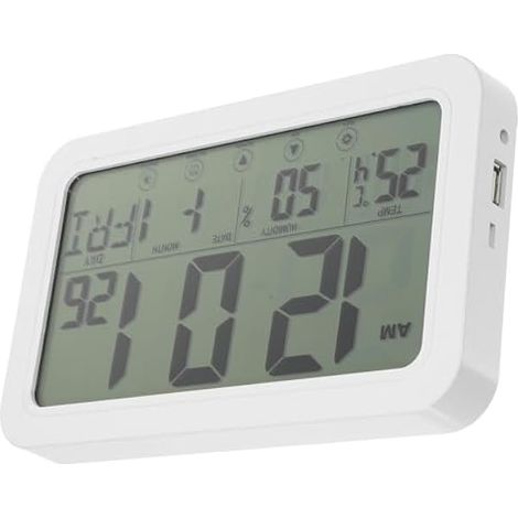 Horloge Digitale Murale Blanche en Plastique Calendrier et Fonction Silencieuse pour Chambre ou Salle de Conférence Design Moderne et Compact (1/5)