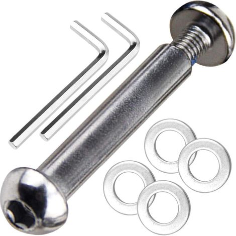 Boulon d'essieu Avant et arrière M8 8 mm x 28 mm-86 mm en Acier Carbone pour Trottinette Freestyle, Adolescent/Adulte, capacité de 800 kg (1/3)