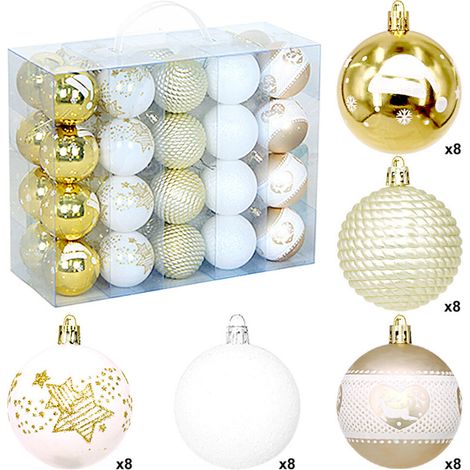 Decorazioni natalizie in plastica, palline da appendere - 5