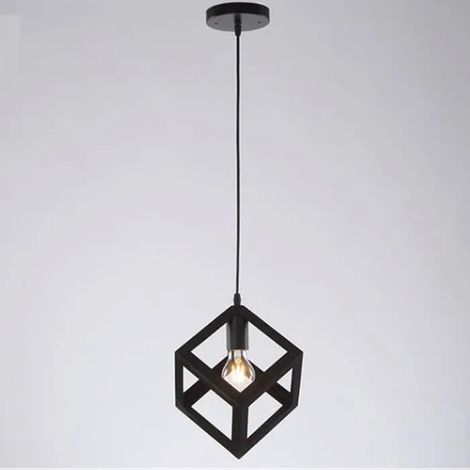 Lustre Suspension Industrielle en Métal Lampe Plafonnier Géométrique Vintage pour Café Bar Cuisine Restaurant (1/4)