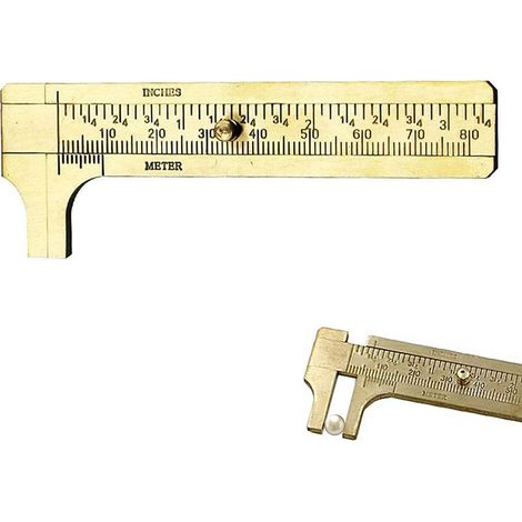 Calibrador, minicalibrador, calibrador de latón, calibrador de doble escala, para mediciones de precisión en exteriores, 80 mm (1/5)