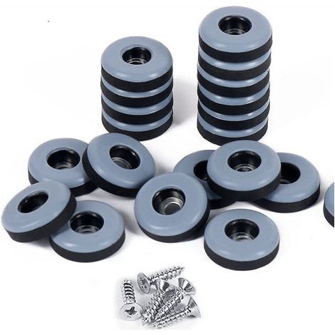 Ø 19 mm (rond) - 20x Patins pour meuble en Téflon avec vis - PTFE Patins pour meubles/Planeur PTFE (Teflon) avec vis (1/5)
