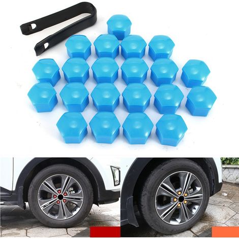 20 Pièces Cache Écrou Roue 17 mm Capuchon Protection Boulon Voiture avec Clé Démontage (1/5)