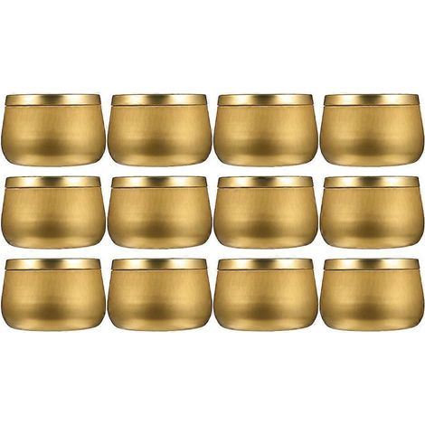 Lot de 12 boîtes de rangement rondes pour thé, bougies, bonbons, perles et bijoux. (1/2)