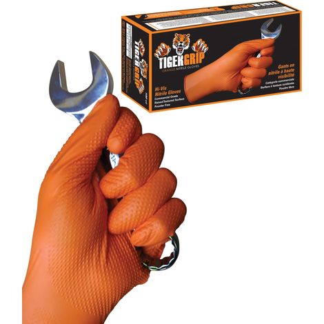 Kunzer Tiger Grip Guantes desechables naranja de alta resistencia