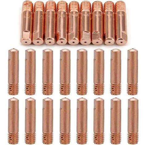 Reboot 40 pièces MB15 15AK buses de gaz buses de contact porte-buse 0,8/1,0 mm MIG/MAG consommables pour torche de soudage pointes de contact MIG machine de soudage MIG（20pc-0.8mm，20pcs-1.0mm）