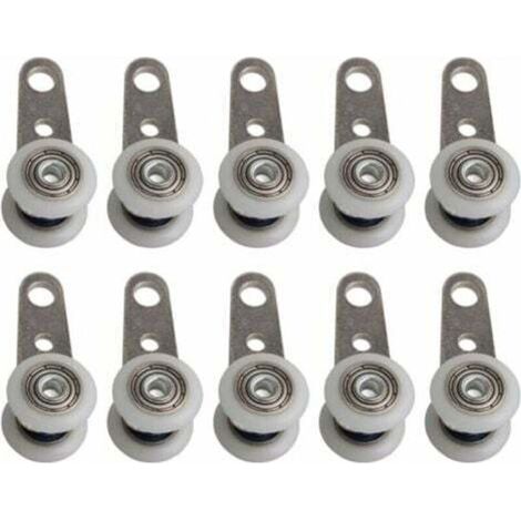 Set mit 10 Rollen für Terrassentüren oder Schiebetüren – aus Metall und Kunststoff – 4,5 x 1,9 cm