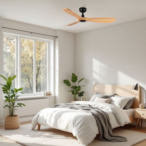 ROWIND Deckenventilator Schwarz/Kiefer Ø120 cm
