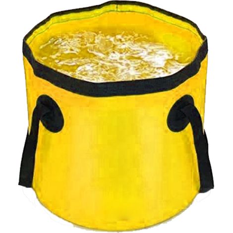 Cubo plegable para acampar, depósito de agua portátil, bañera/lavabo plegable para pies, ideal para viajes, senderismo, pesca y navegación (amarillo, 10 L).