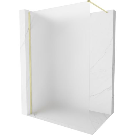 Mexen Kioto-X pantalla de ducha Walk-in 150 x 200 cm, escarcha 10 mm, dorado cepillado - 800-150-101-55-30-X (1/5)