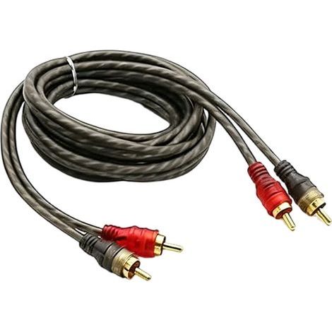 Câble de son d'amplificateur stéréo 2RCA mâle à 2RCA mâle,-2
