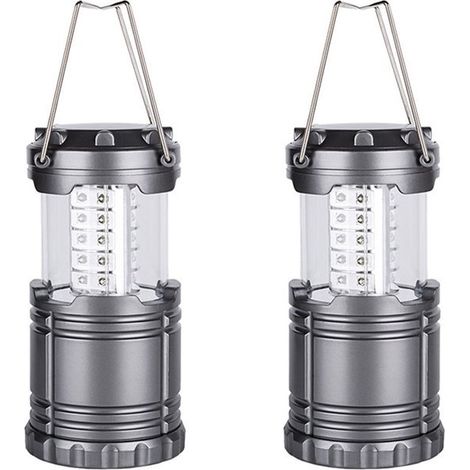 Lampada da campeggio a LED in 2 pezzi, pieghevole, telescopica, attrezzatura da campeggio, 8,8 x 8,8 x 18,5 cm, per interruzioni di corrente ed emergenze (1/5)