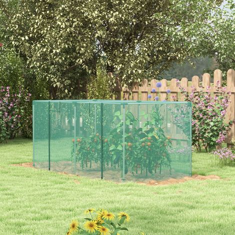 Invernadero de jardín, jaula de cultivo para plantas de jardín, puerta con cremallera, tubos de acero galvanizado, 240 x 120 x 110 cm, verde