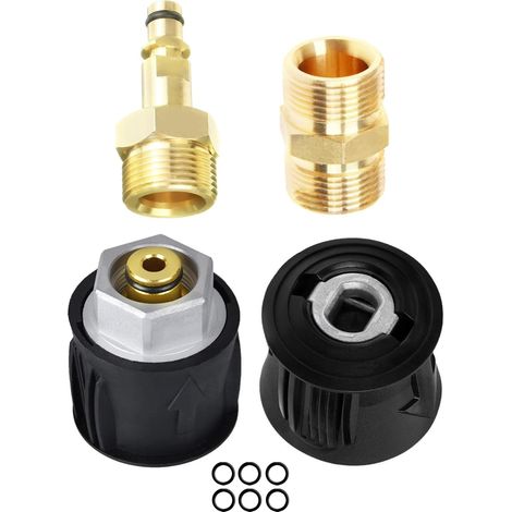 Hochdruckreiniger Adapterschlauch, Schnellmontage M22-14 mm, Schnellanschluss Konvertierungs oder Entriegelungsadapter für KC-Serie K2, K3, K4, K5, K6, K7, Innengewinde Stecker Unterlegscheiben (1/5)