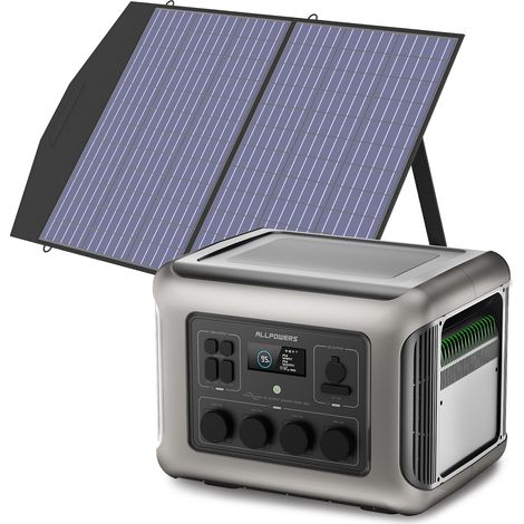 ALLPOWERS R2500 Station Électrique Portable avec Panneau Solaire Pliables de 100W, 2016Wh Batterie LFP, avec 4 Sorties CA 2500W (4000W Pic), Fonction UPS, Générateur Solaire pour Camping, Extérieur (1/5)