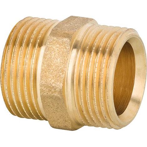 Pièce de raccordement filetage mâle 3/4  filetage mâle 3/4 laiton poli