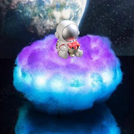 Veilleuse astronaute LED Nuages colorés Lampe veilleuse astronaute Lampe à illusion d'optique Décoration intérieure (1/2)