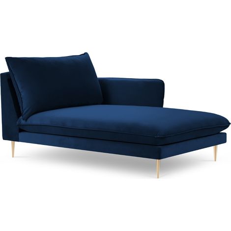 Méridienne droite en velours bleu roi (1/5)