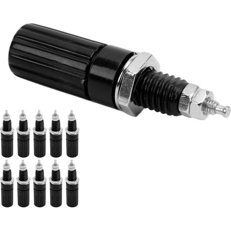 Lot de 10 bornes M3, fiches bananes 4 mm, supports à vis pour montage sur panneau pour appareils électroniques (noir) (1/5)