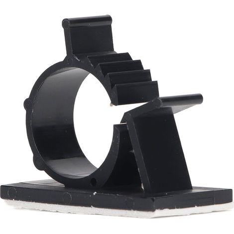 100 selbstklebende Klett-Kabelclips, wiederverwendbare Kabelbinder aus Nylon PA66, Kabelmanagement-Befestigungselemente, Schwarz XY 1720 (17 x 20 mm/0,7 x 0,8 Zoll) (1/5)