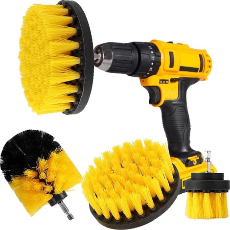 Brosse À Perceuse - Lot De 3 Brosses Pour Nettoyage Puissant Sur Carrelage Grout Baignoire Évier Cuisine Salle De Bain - 4 Pouces 3,5 Pouces 2 Pouces (1/5)